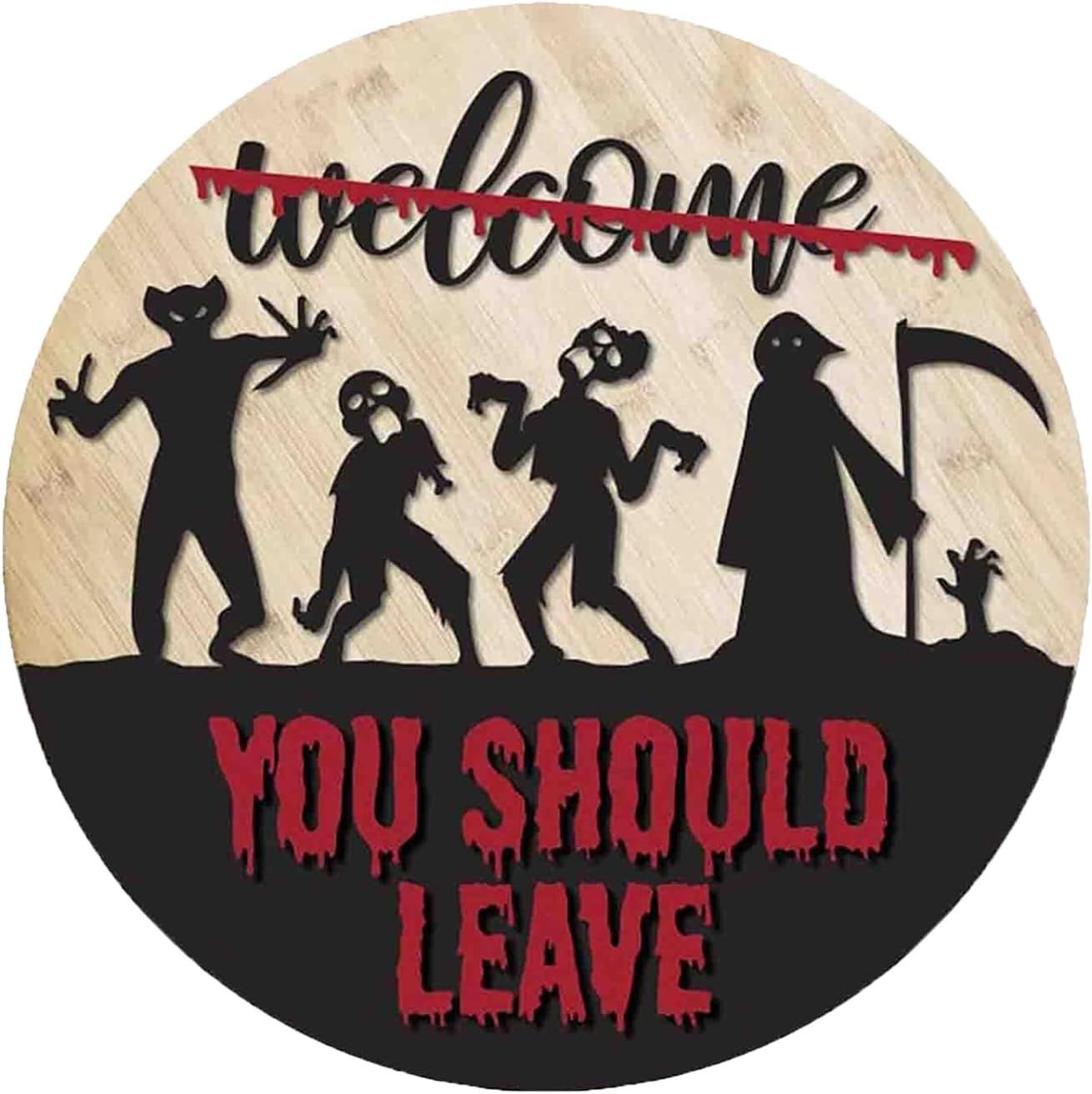 DJIWJDCDA 🎃Horror Welcome Sign for Front Door Halloween