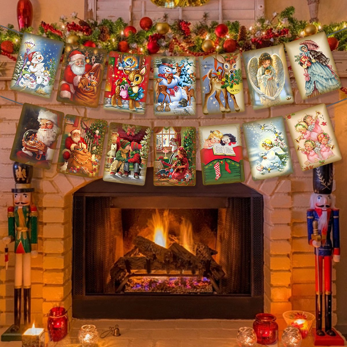 DJIWJDCDA 🎅Vintage Style Christmas Banner