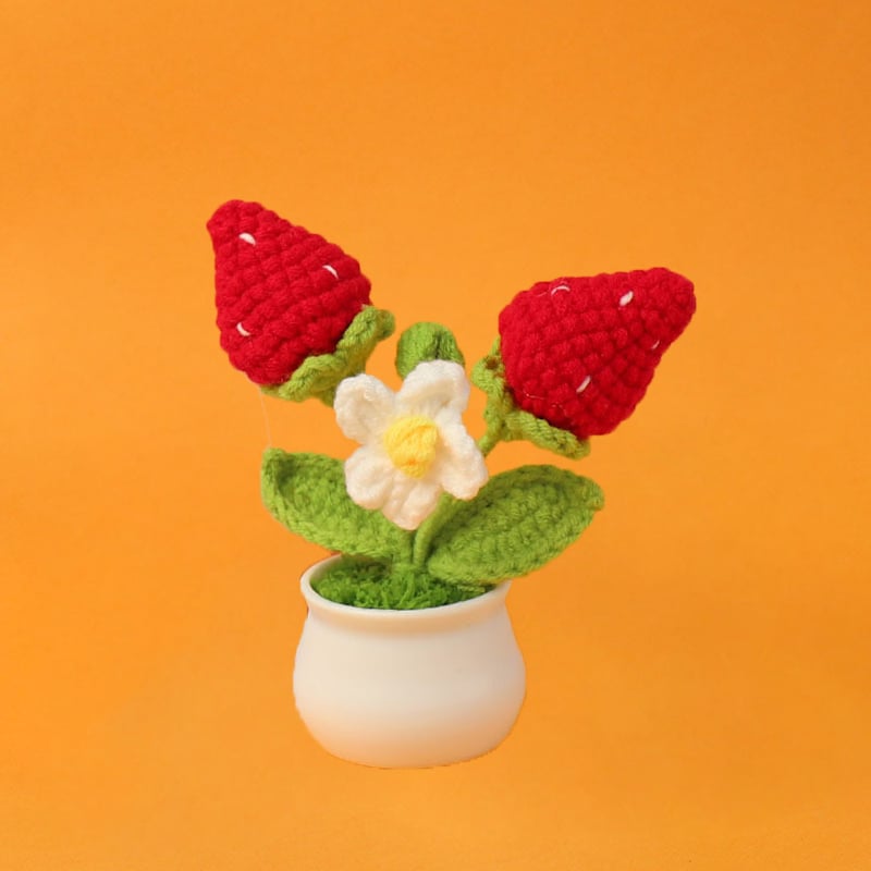 DJIWJDCDA 🌺🏡✨ Hand Woven Flowers - Tulips, Daisies, Roses Pot Decor ✨🌿🧶