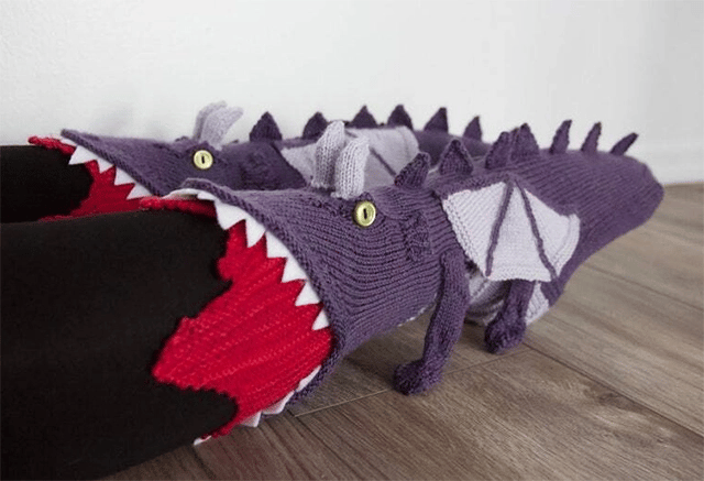 DJIWJDCDA Knit Crocodile Socks