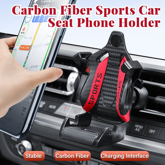🔥HOT SALE - Carbon Fiber Sports Car Seat Phone Holder