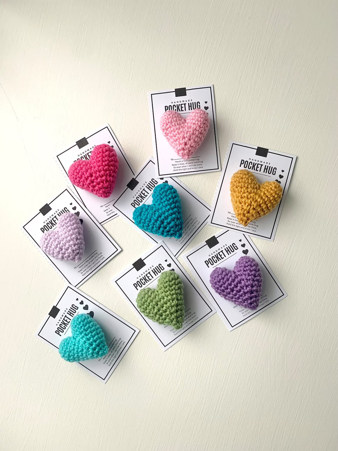 DJIWJDCDA BIGGEST SALE - 49% OFF ❤️Pocket Hug, Crocheted Heart, Small Gift