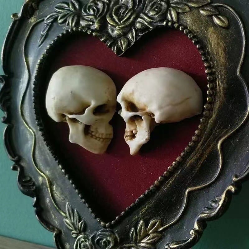💗Valentine's Day Sale 49% OFF True love is forever - framed miniature realistic human skulls - Til death do us part