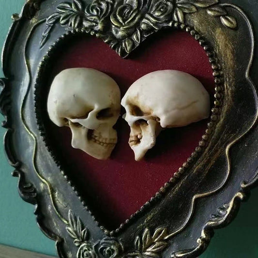 💗Valentine's Day Sale 49% OFF True love is forever - framed miniature realistic human skulls - Til death do us part