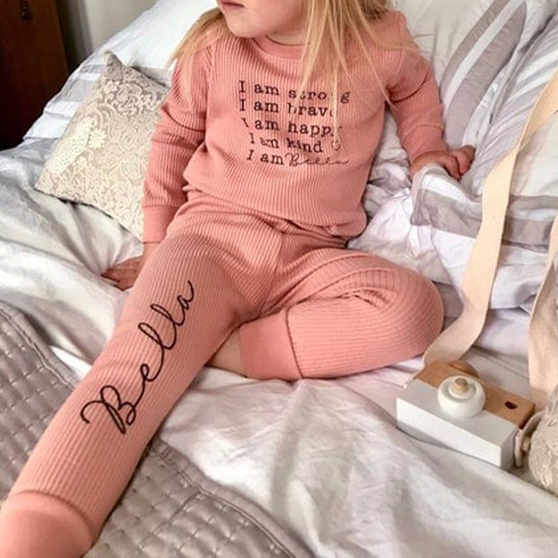 Super Comfortable Soft Personalized Kids Name Pajama Set