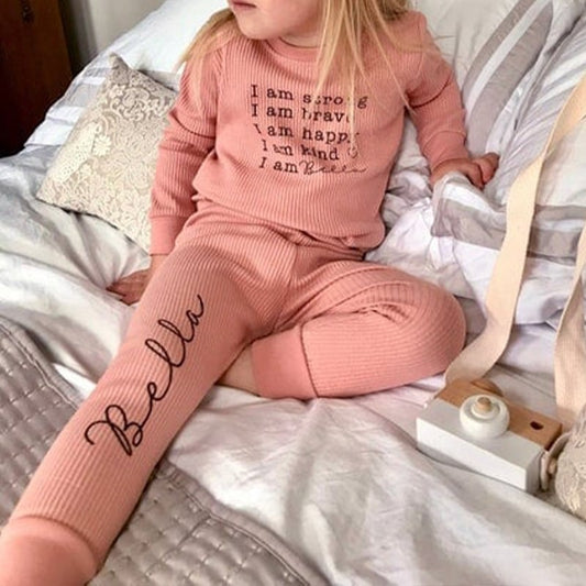 Super Comfortable Soft Personalized Kids Name Pajama Set