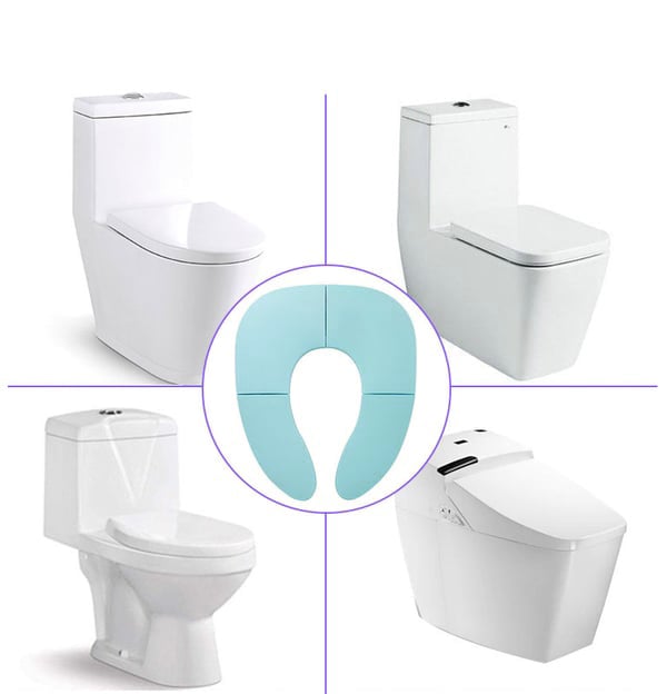Folding Travel Potty Seat for Boys and Girls, Fits Round & Oval Toilets, Non-Slip Suction Cups, Includes Free Travel Bag