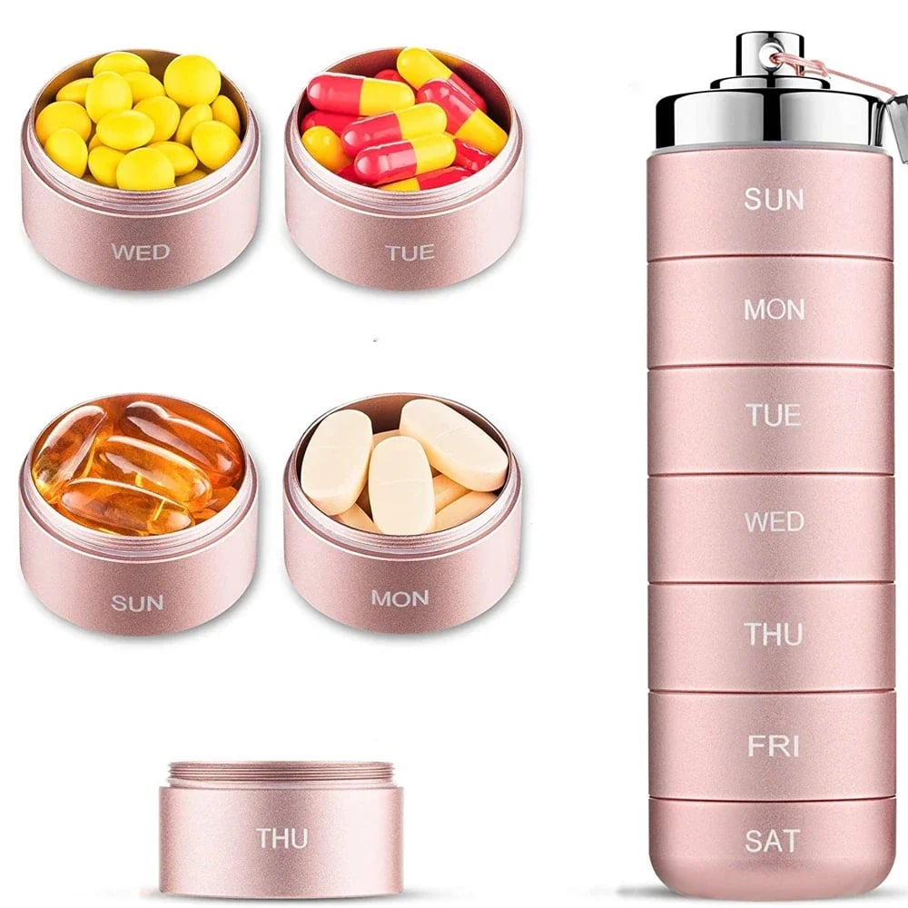 DJIWJDCDA 🎁Hot Sale🎁 7 Days Portable Pill Case for Travel