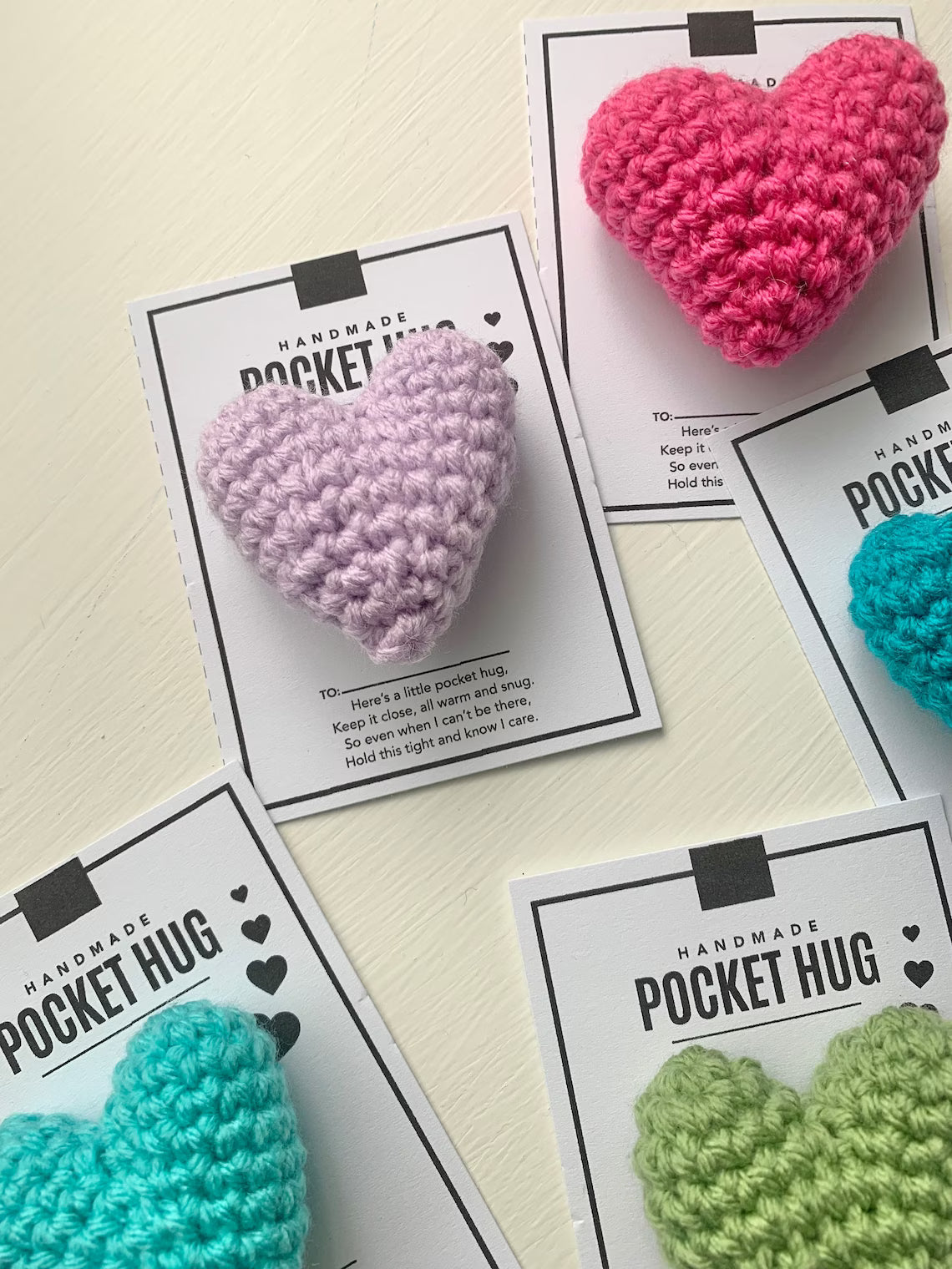 DJIWJDCDA BIGGEST SALE - 49% OFF ❤️Pocket Hug, Crocheted Heart, Small Gift