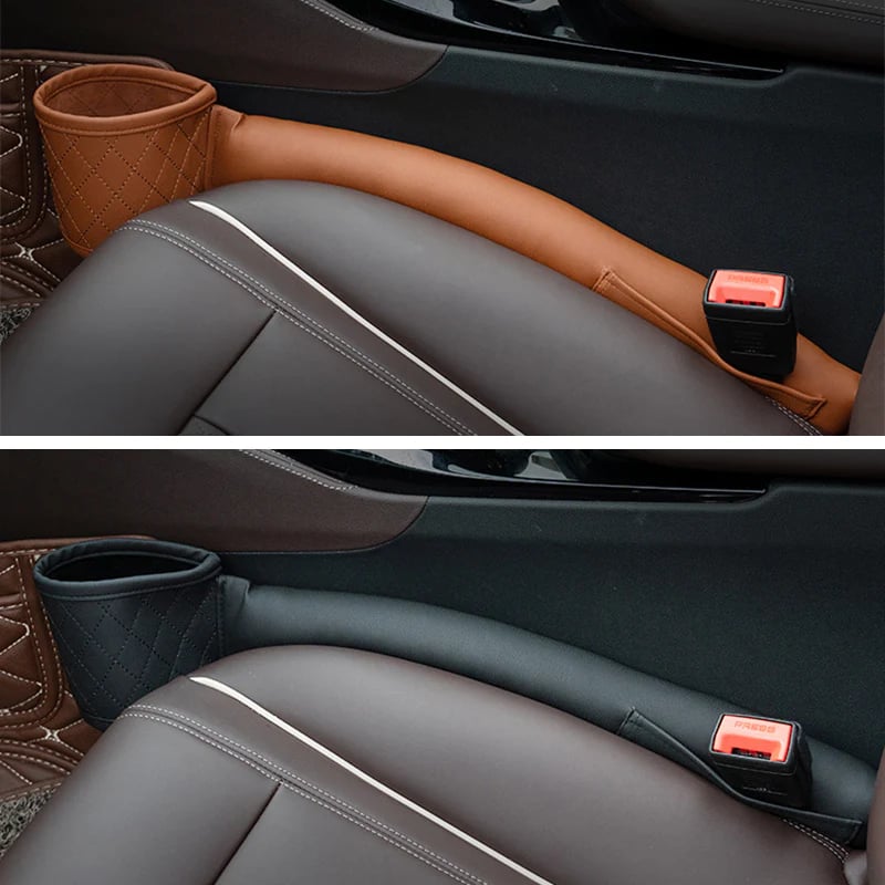 DJIWJDCDA 🚗Car Seat Gap Filler Pad Leather Console Side Pocket Organizer With One Cup🚗