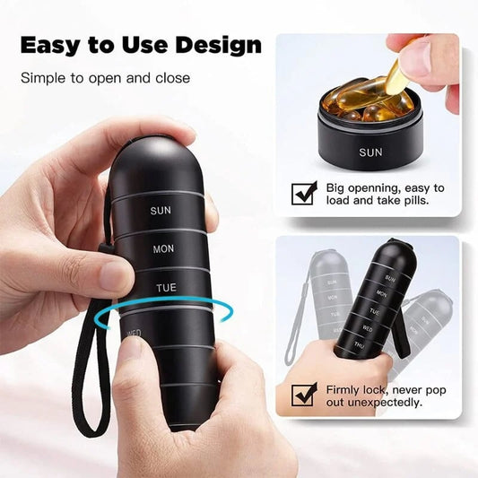 DJIWJDCDA 🎁Hot Sale🎁 7 Days Portable Pill Case for Travel