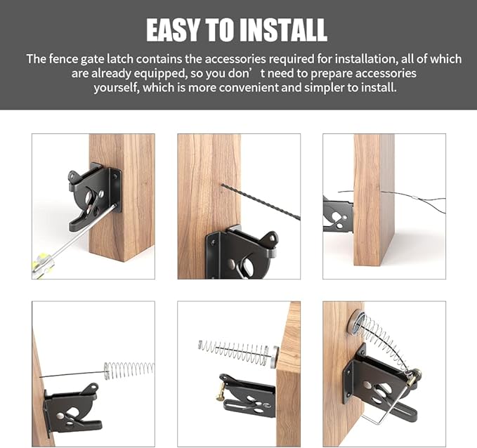 Self Locking Fence Gate Latch Carbon Steel