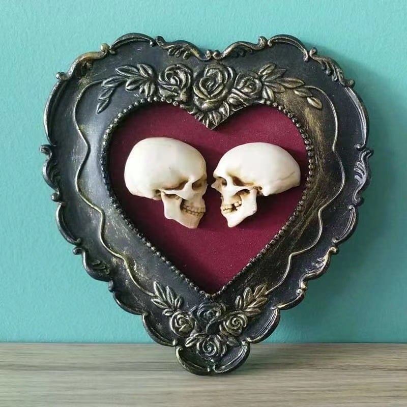 💗Valentine's Day Sale 49% OFF True love is forever - framed miniature realistic human skulls - Til death do us part