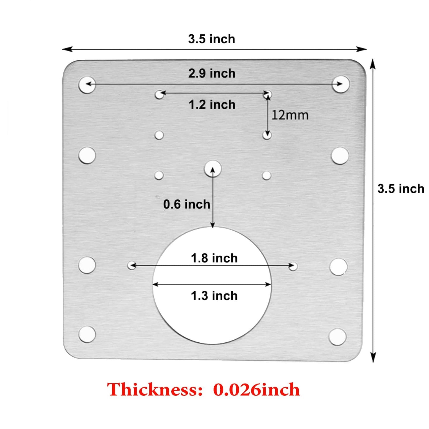 Stainless Steel Hinge Fixing Plate Bracket Kit