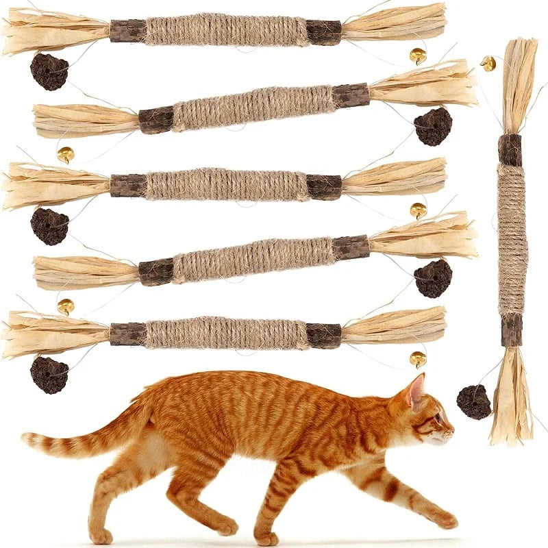DJIWJDCDA Natural Silvervine Stick Cat Chew Toy