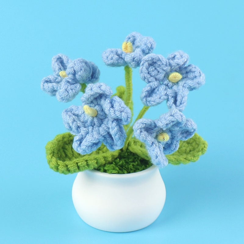 DJIWJDCDA 🌺🏡✨ Hand Woven Flowers - Tulips, Daisies, Roses Pot Decor ✨🌿🧶